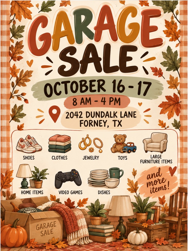 Garage Sale on Dundalk Lane, Forney TX — Forney Garage Sale