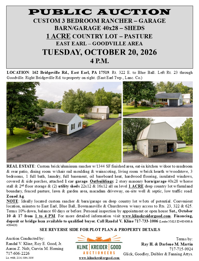 Estate Sale on East Earl, East Earl, PA — East Earl, PA Sale by Kline, Kreider & Good Auctioneers, LLC, photo 1