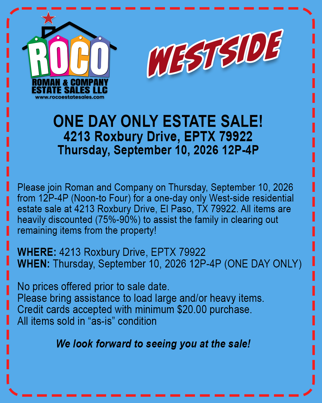 Estate Sale on El Paso, El Paso TX — El Paso, TX Estate Sale by Roman and Company Estate Sales LLC