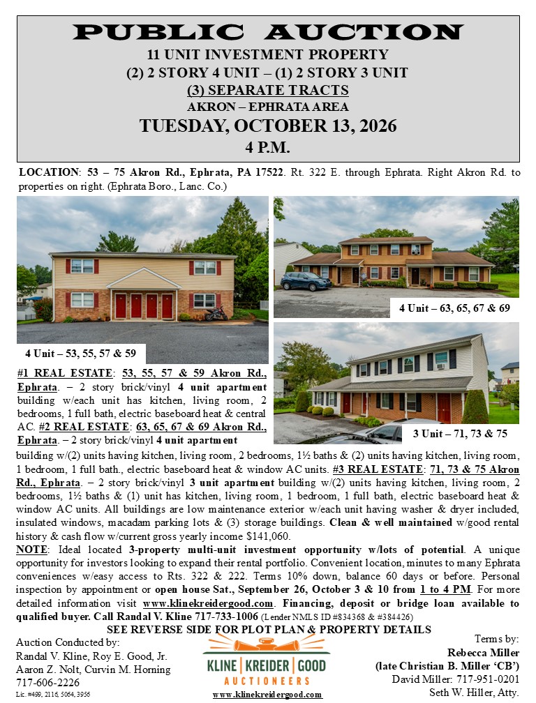 Estate Sale on Ephrata, Ephrata PA — Ephrata, PA Sale by Kline, Kreider & Good Auctioneers, LLC
