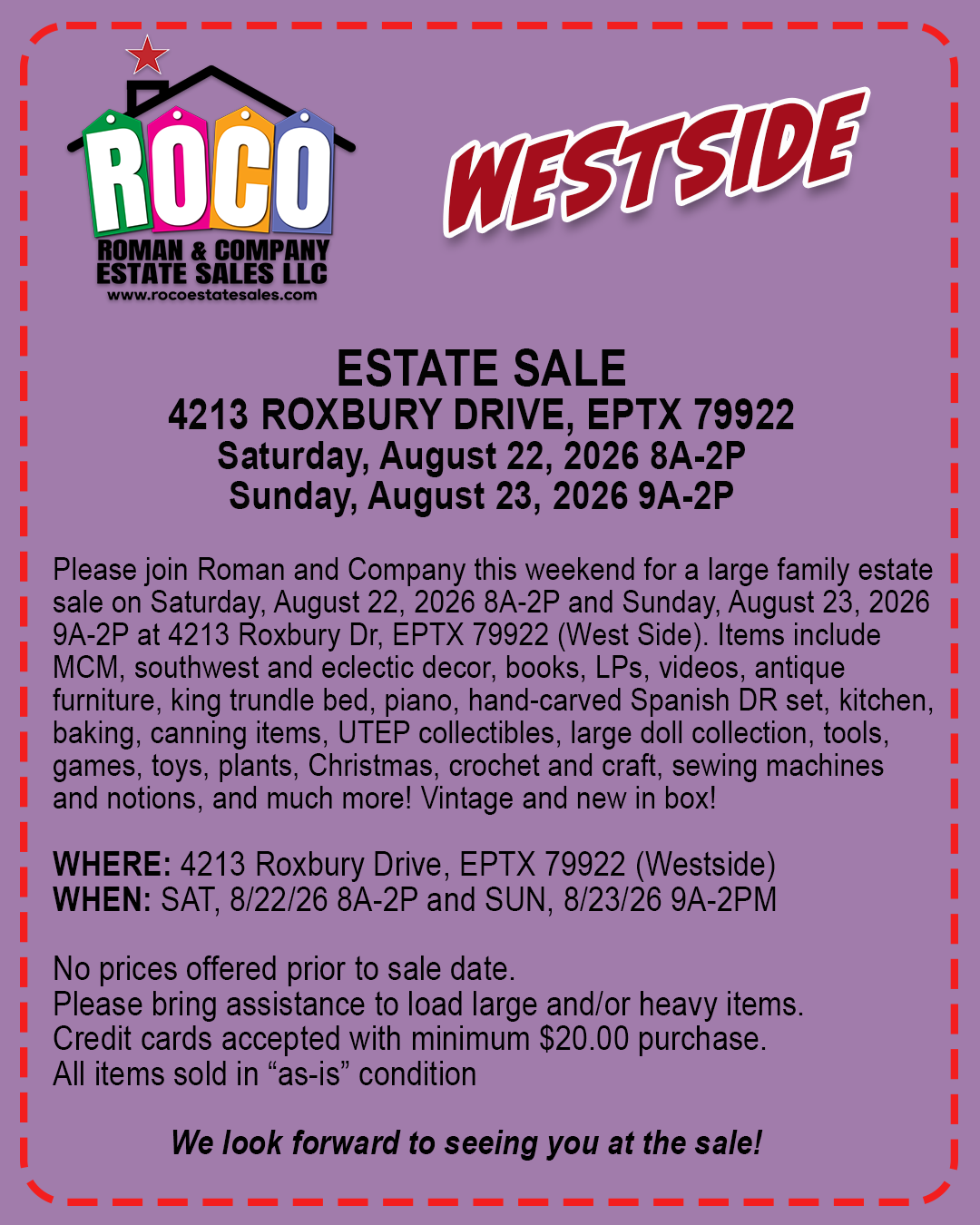 Estate Sale on El Paso, El Paso, TX — El Paso, TX Estate Sale by Roman and Company Estate Sales LLC, photo 1
